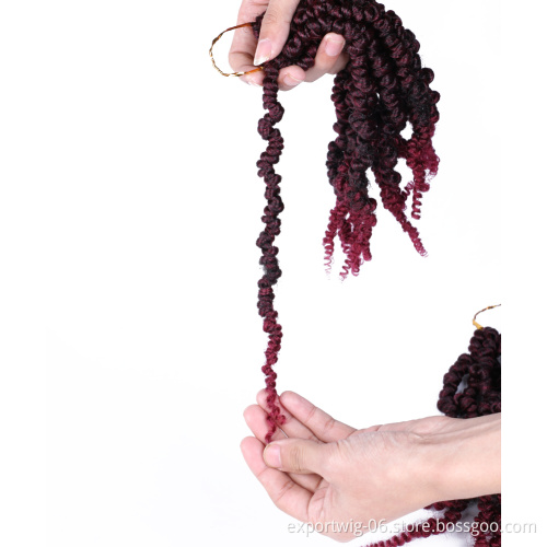 Pre-twisted Spring Twist Crochet Hair Extensions Afro Spring Twist Braids Hair Synthetic Fiber Solid And Ombre Color Spring Hair